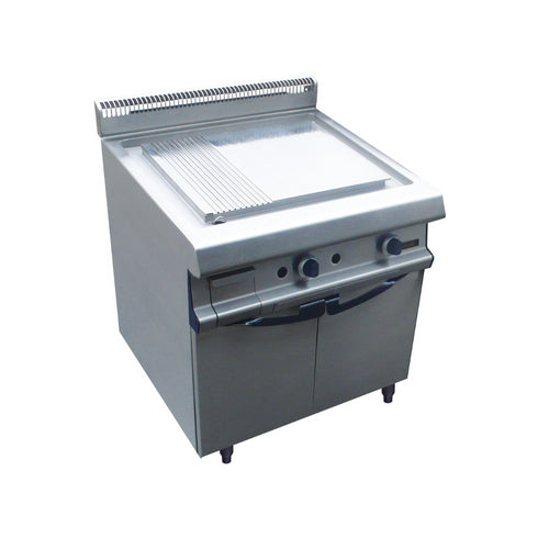 Plancha plaques à snacker lisse inox électrique sur placard fermé 800x836x900mm 6kW